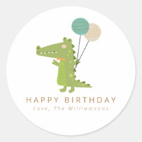 Cute Crocodile Balloons Personalised Birthday