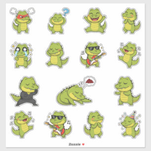 Cute Crocodile Emoji Sticker Pack