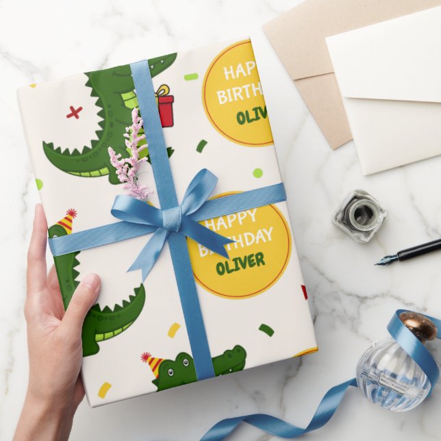 Cute Crocodile Gift Wrapping Paper (Gifting)