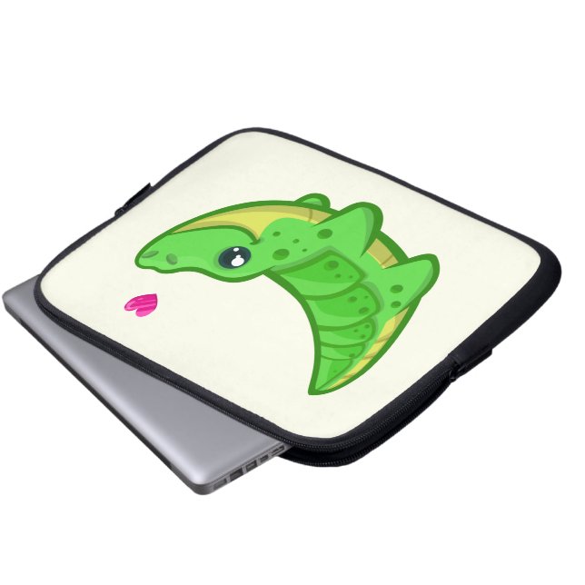 Cute crocodile love kawaii cartoon kids laptop sleeve Zazzle