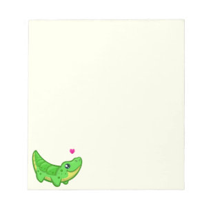 Cute crocodile love kawaii cartoon kids notepad
