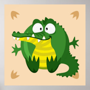 Cute crocodile poster