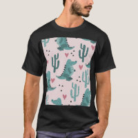 Cute crocodile, vintage alligator pattern.