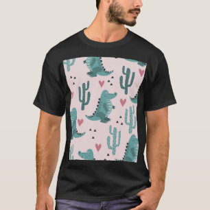 Cute crocodile, vintage alligator pattern. T-Shirt