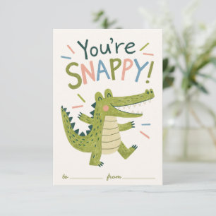 Cute Crocodile You’re Snappy Classroom Valentine Card