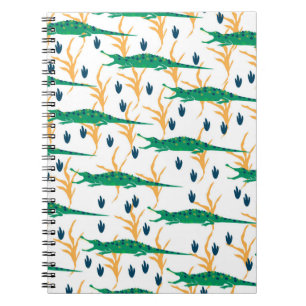 Cute crocodiles seamless pattern. Cartoon animals. Notebook