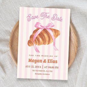 Cute Croissant bow wedding Save The Date