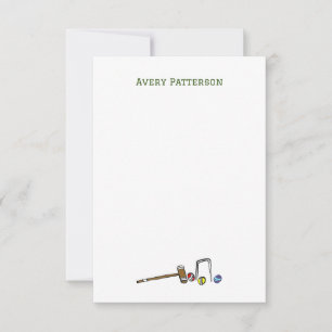 Cute Croquet Hand-Illustrated Preppy Boho Chic Card