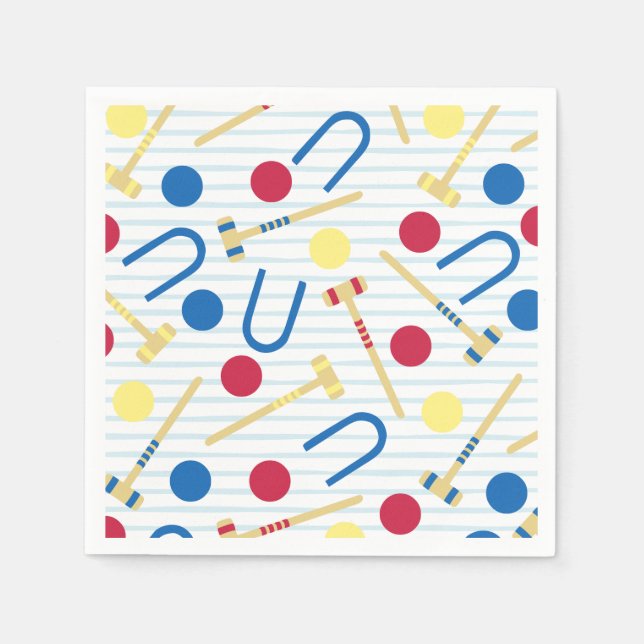 Cute Croquet Paper Napkins (Front)
