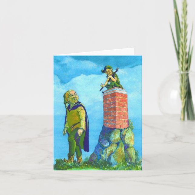 Cute Crossroad Elves Colour Folded Greeting Card (Front)