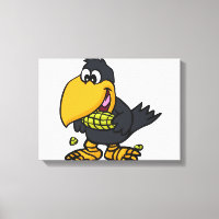 Cute crow eating corn | choose background colour