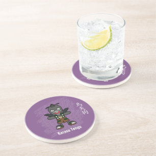 Cute Crow Tengu Yokai- Japanese Folklore Coaster