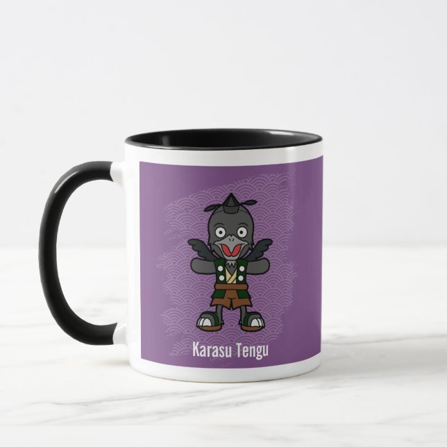 Cute Crow Tengu Yokai- Japanese Folklore Mug (Left)