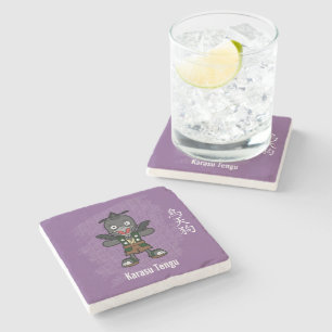 Cute Crow Tengu Yokai- Japanese Folklore Stone Coaster
