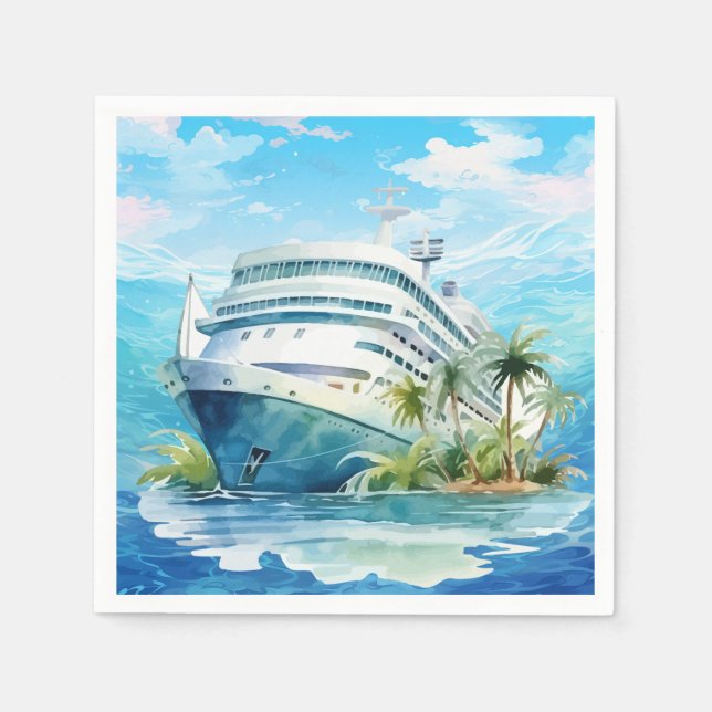 Cute cruise ship beach party napkin (Front)
