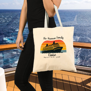 Cute Cruise Ship Orange &Yellow Cruise PERSONALIZE Tote Bag