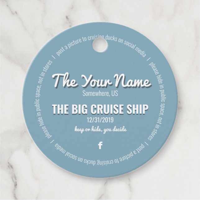 Cute Cruising Ducks Custom Favour Tags (Front)
