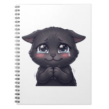 Cute Crying Black Cat Begging Canvas Wall Art