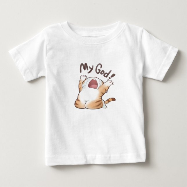  Cute Crying Cat Meme Funny T-Shirt (Front)