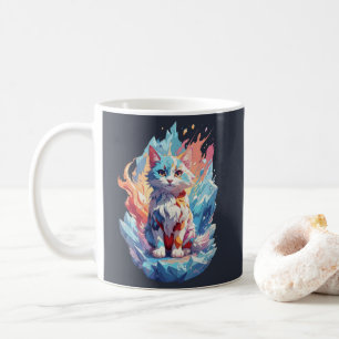 Cute Crystal Fantasy Cat Design Coffee Mug
