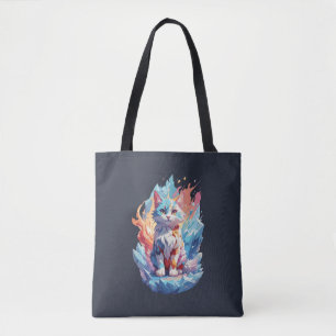 Cute Crystal Fantasy Cat Design Tote Bag