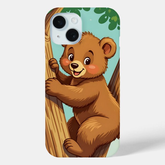 Cute cub bear climbing a tree Case-Mate iPhone case (Back)