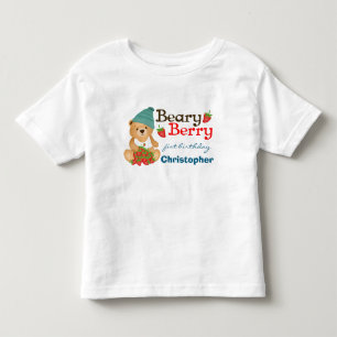 Cute Cub Beary Berry First Birthday Kid's T-shirt 