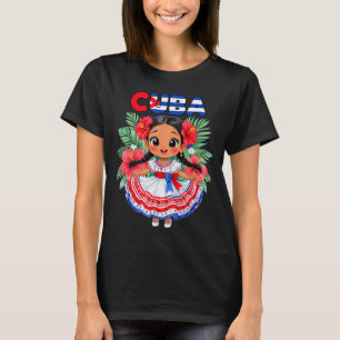 Cute Cuba Cuban Girl Traditional Dress Trocal Flow T-Shirt
