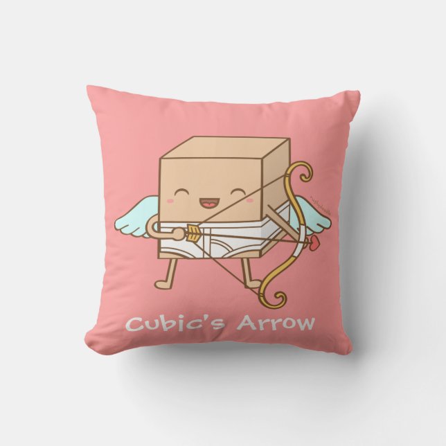 Cute Cubic Cupid Arrow Funny Pun Room Decor Cushion (Front)