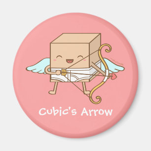 Cute Cubic Cupid Arrow Valentines Day Funny Pun Magnet