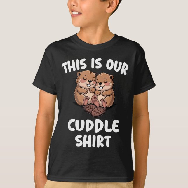Cute Cuddle For Couples Funny Romantic  T-Shirt (Front)