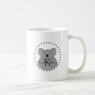 Cute Cuddly Australia Baby Koala Bear Monogram Coffee Mug