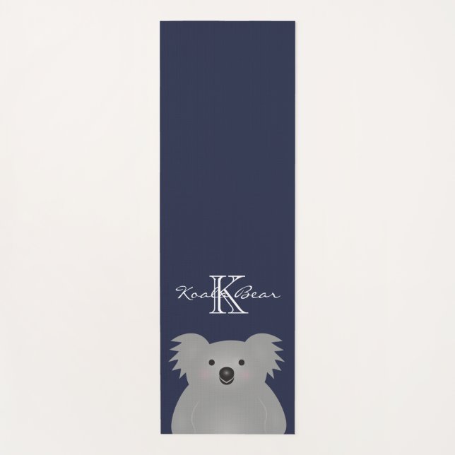 Cute Cuddly Australia Baby Koala Bear Monogram Yoga Mat (Front)