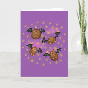 Cute cuddly bats blank card