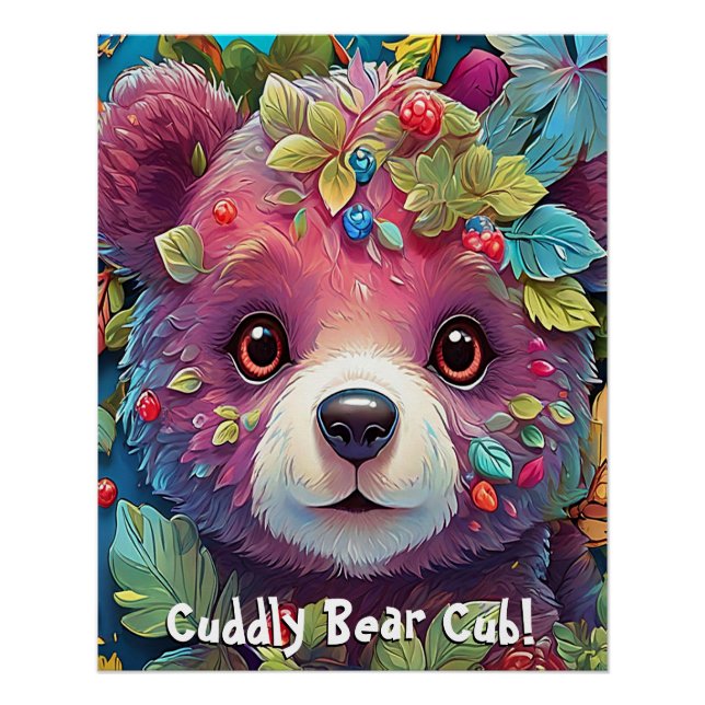 Cute & Cuddly Bear Cub Poster (Front)