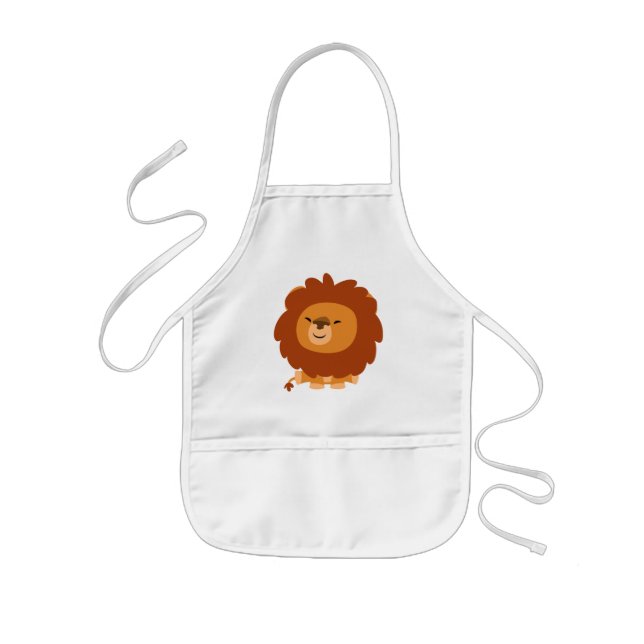 Cute Cuddly Cartoon Lion Children Apron (Front)