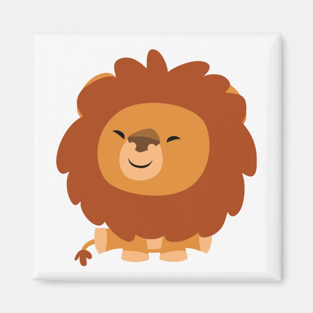 Cute Cuddly Cartoon Lion Magnet (Front)