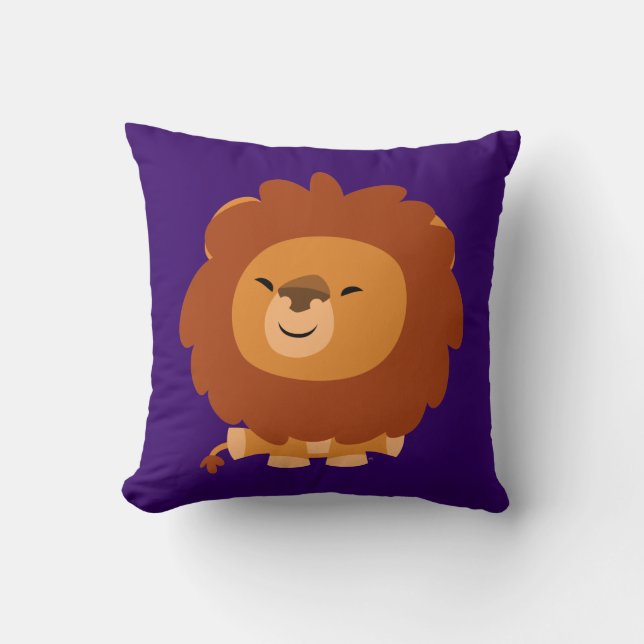 Cute Cuddly Cartoon Lion Pillow (Front)