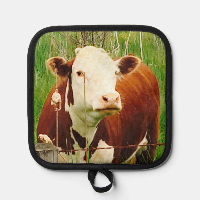 Cute Cuddly Cow 4Carey Oven Mitt and Pot Holders (Front)