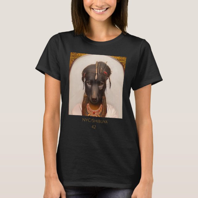 Cute cuddly   face portrait of an Ancient dog as C T-Shirt (Front)