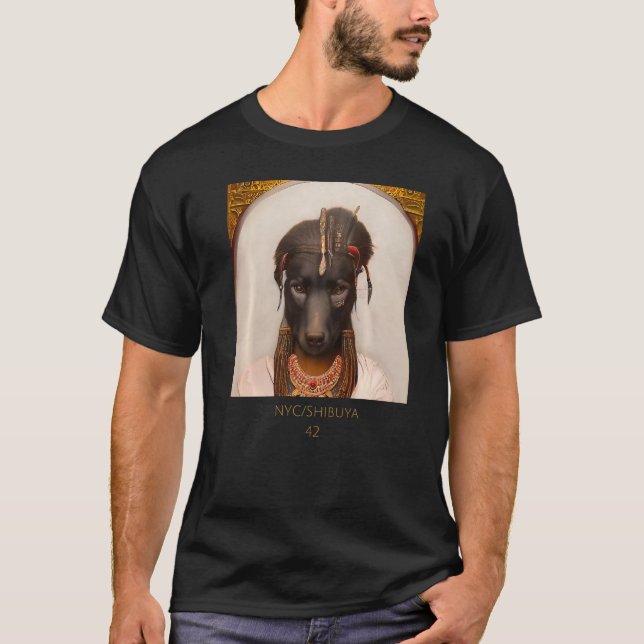 Cute cuddly  face portrait of an Ancient dog as Cl T-Shirt (Front)