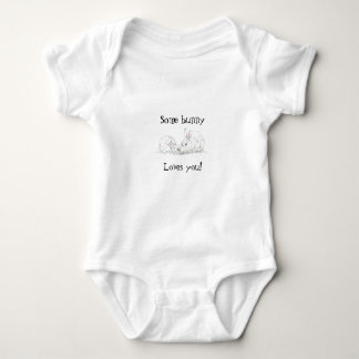 Cute & cuddly illustrated Some Bunny Loves You Baby Bodysuit