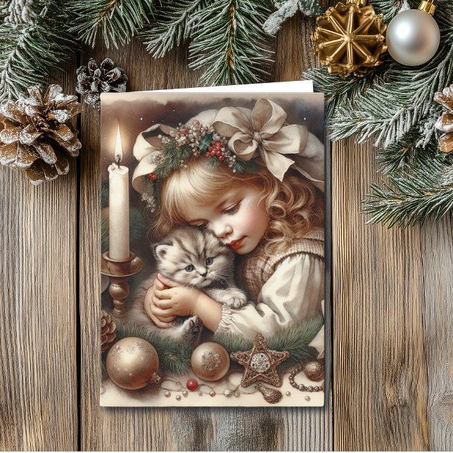 Cute Cuddly Kitten Christmas Card (Creator Uploaded)