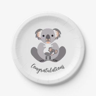 Cute cuddly KOALA - Congratulations - Party Paper Plate