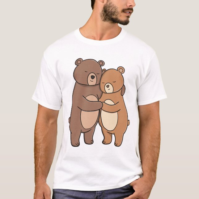 Cute Cuddly Loving Bears T-Shirt (Front)