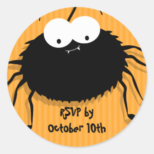 Cute Cuddly Spider Halloween RSVP Envelope Seals