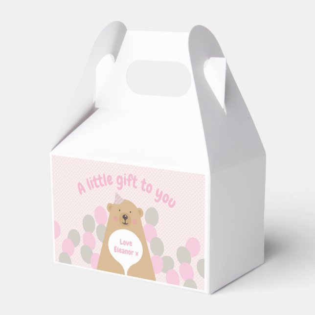 Cute Cuddly Teddy Bear Birthday Favour Box (Front Side)