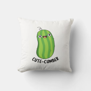 Cute-cumber Cute Cucumber Pun Cushion