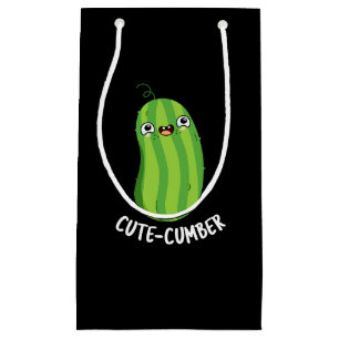 Cute-cumber Cute Cucumber Pun Dark BG Small Gift Bag