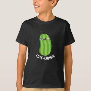 Cute-cumber Cute Cucumber Pun Dark BG T-Shirt